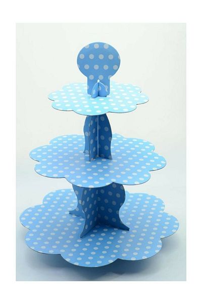 BEST PARTİ DOĞUM GÜNÜ PARTİ SÜSLERİ Blue Polka Dot Cake Stand