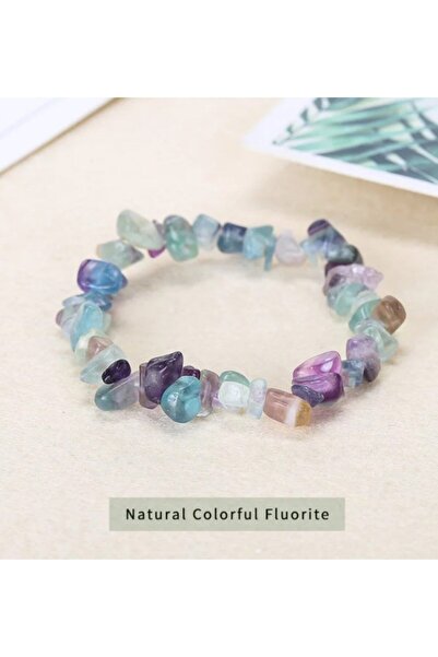 platin hediyelik Natural Fluorite Stone Broken Stone Bracelet Natural Stone Bracelet