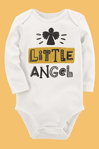 Limon Baskılı Pamuklu Unisex Bebek Body Uzune264