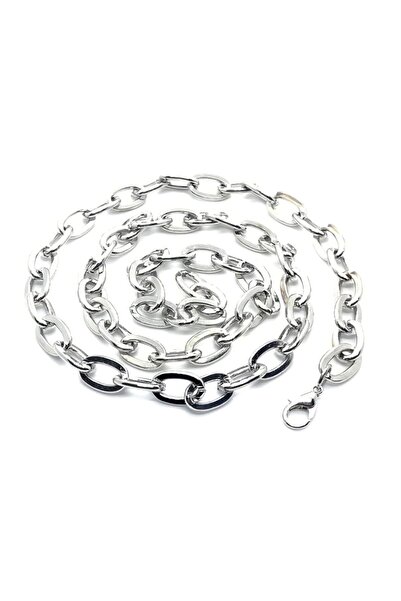 Lal Gemici Model Scrunch Chain Necklace Silver Color