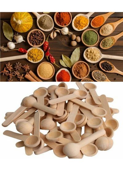 Kitchen Pembelia 12 Bamboo Mini Spice Spoons