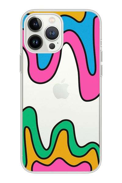 shoptocase حافظة هاتف آيفون 13 بروماكس بتصميم ملون شفاف