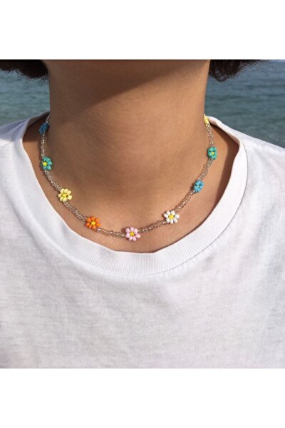 BiellyJewelry Colorful Daisy Necklace