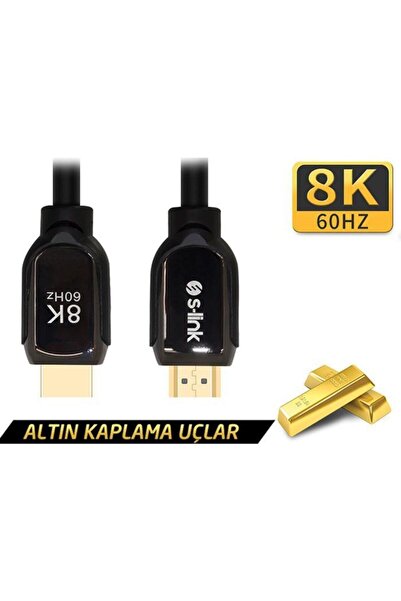 S-LINK Sl-h8k01 Hdmı 1.5m 8k 60hz 4k 120hz Ultra Hdr 2.1v 7680p Metal Kılıflı...