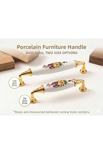 Arion Children's Room Furniture Handle Selected Flower Pattern (137) 96 mm an...