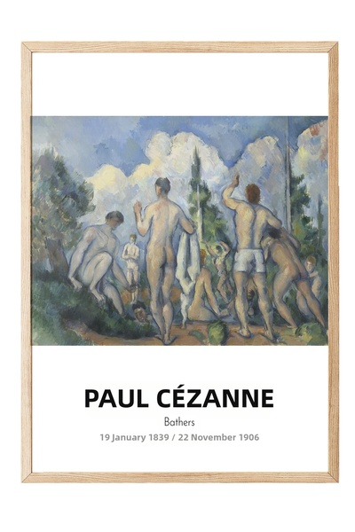 Postifull Paul Cezanne - Bathers, Wood Framed Art, Art Series No:110452