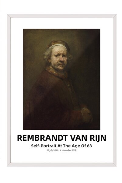 Postifull Rembrandt Vin Rijn - Autoportret la vârsta de 63 de ani, Tablou înr...