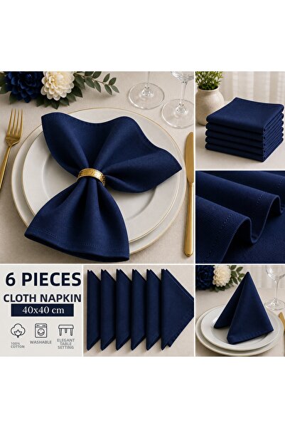 Sister Home Design Set of 6 Fabric Napkins 40X40 cm – Stain Resistant - Luxur...