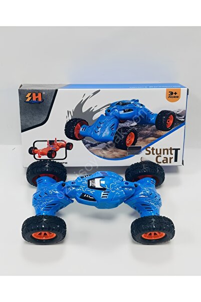 Zadem Store Foldable Acrobatic Toy Car - Friction-Powered Blue Stunt Car