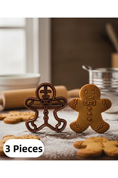 EGATOPTAN 3-Piece Gingerbread Man Figured Cookie Mold Dough Cutter One Piece ...