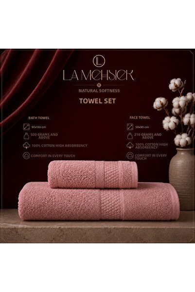 LA MEHSER 2-Piece Cotton Bath Towel Set
