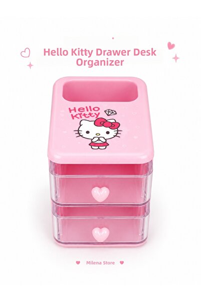 Hello Kitty حامل أقلام لسطح المكتب ومنظم أدراج صغير
