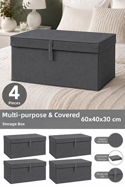 Meleni Home Set of 4 Mega Size Storage Boxes - Multi-Purpose Organizer Storag...