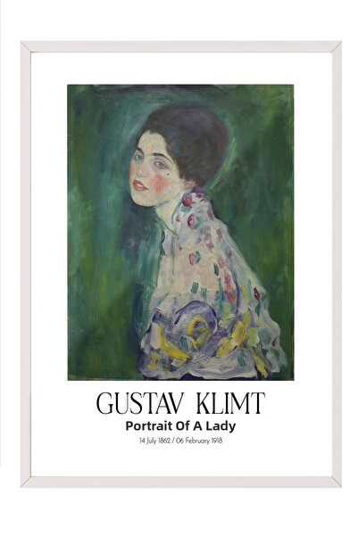 Postifull Gustav Klimt - Portrait of a Lady, White Framed Painting, Art Serie...