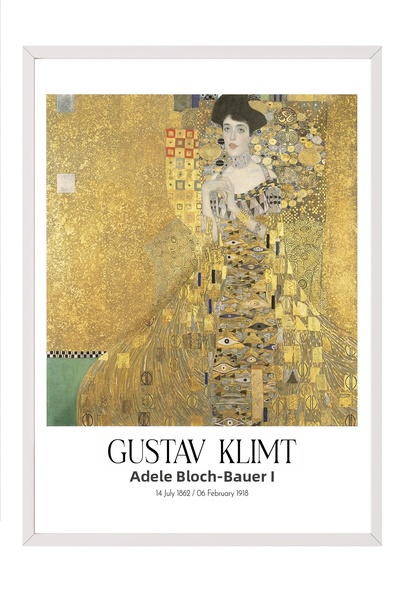 Postifull Gustav Klimt - Adele Bloch-Bauer I, Tablou în ramă albă, Seria de a...