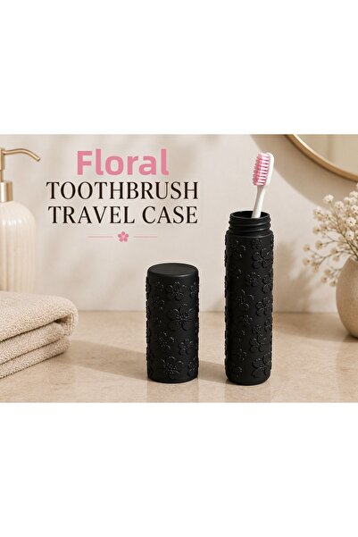 Belupa Flower Patterned Toothbrush Box with Lid Travel Type Hygienic Storage ...