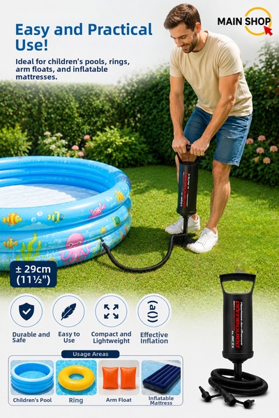 MAİN SHOP Intex Original Boxed Double Quick I Hose Hand Pump 29 cm - Inflatable Mattress Pool Ring Pump M-68612