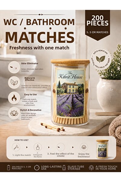 House Toilet & Bathroom Deodorizer Natural Matchsticks - the Matchsticks (200...