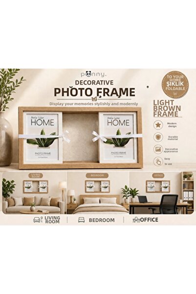 pionny Large Size Sliding Decorative Wooden Frame with 3 Photos 13X18 cm – Li...