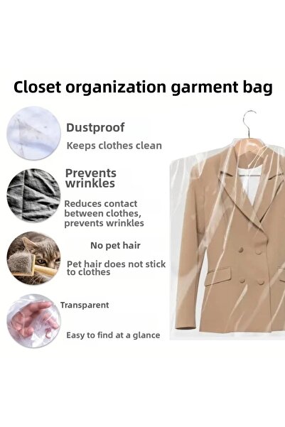 JokeyAmbalaj Wardrobe Hanger with Slot 50X70Cm Dry Cleaning - Transparent Sto...