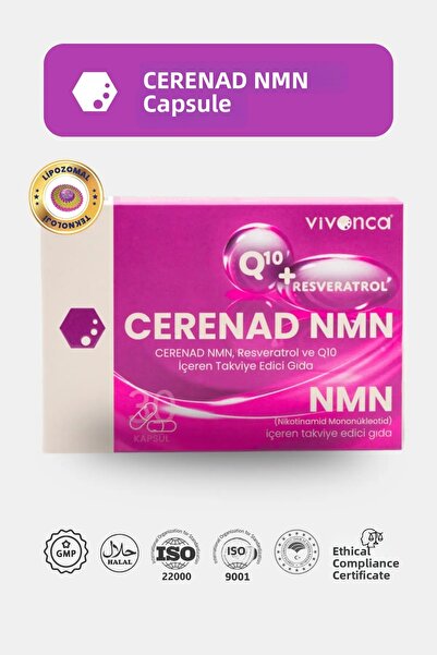 Cerenad مكمل غذائي يحتوي على ليبوسومال إن إم إن، ريسفيراترول، كيو 10، الزنك و...