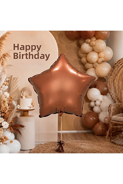 DODOMAR Brown Star Foil Balloon 18 Inch 45 cm Birthday Party Decoration Balloon