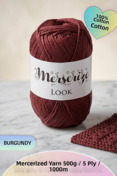 Dantelux خيط حياكة مرسيريزد (5 ياردات / 500 جرام / 1000 متر) 100% قطن - Nm: 3.2