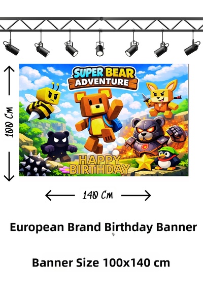 snowparty Banner de aniversare Super Ursul Aventurier