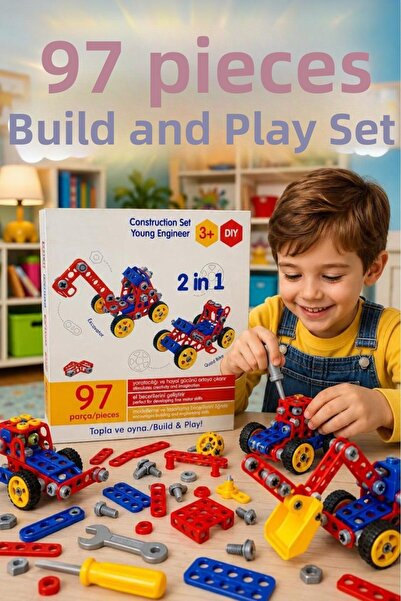 Tıfıl Toys 97 Pieces Educational Disassemble-Screw Inventor Design Set Educat...