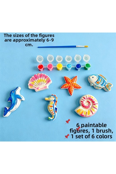 Loyameri Kidsshop Sea Creatures Stone Painting 6 Figures Workshop, Family Act...