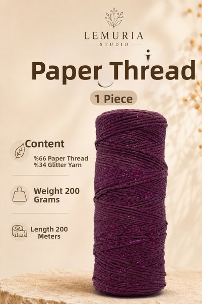 Lemuria Studio Lemuria Paper Shine 200 Glitter Paper Thread 200 g 200 m – Bag...