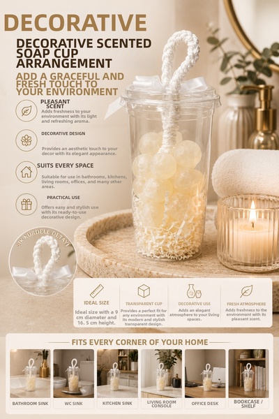 OpenCity كوب صابون معطر للديكور، معطر للجو بتصميم أنيق، ديكور للحمام والمكتب ...