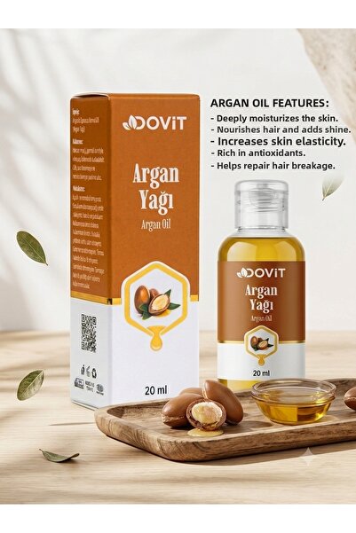 Dovit زيت الأرغان الطبيعي 100% - 20 مل زيت نقي معصور على البارد