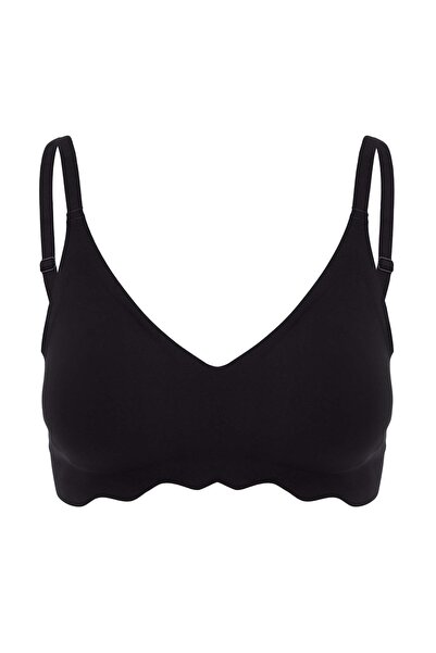 Trendyol Collection Black Single Micro Plain Throw Cap Bralette Bra Thmss26Su...