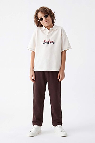 TRENDYOLKIDS Braune gerade gewebte Hose TKDSS26PL00006