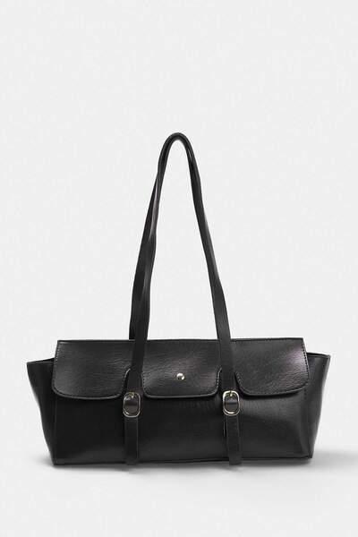 TRENDYOL SHOES Schwarze mittelgroße Damen-Umhängetasche TAKAW27OC00008