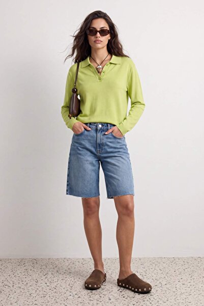 Trendyol Kollektion Lime Wardrobe Essentials Strickpullover mit Spezialgarn u...