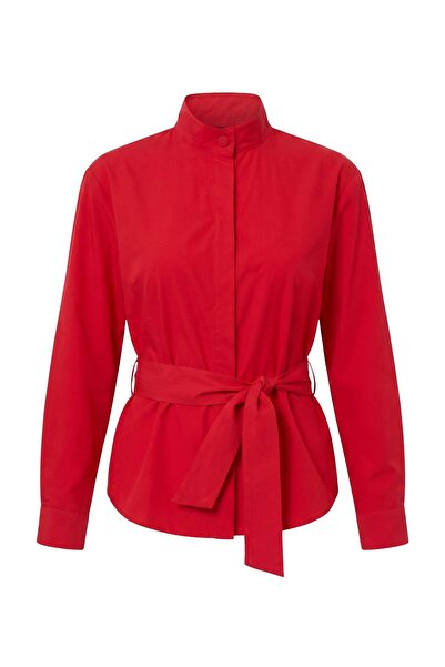 Trendyol Collection Trendyolmilla Wardrobe Essentials – Red Stand Collar Belt...