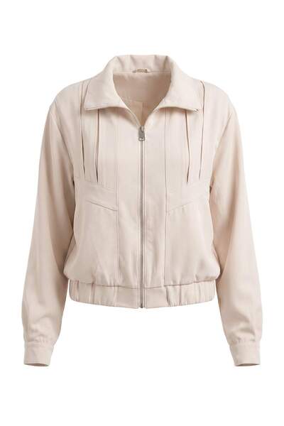 Trendyol Collection Ecru Regular Fit Stand Collar Jacket Coat Twoaw27Mo00088