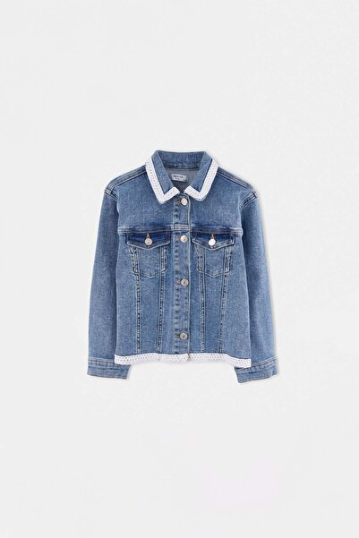 TRENDYOLKIDS Mittelblauer 5001 Denim-Mantel TKDAW27CE00002