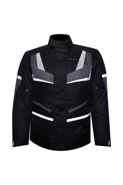 MOTOANL Motorcycle Coat Maxdura Fabric 4 Seasons Reflector Long Model Ark01 Grey