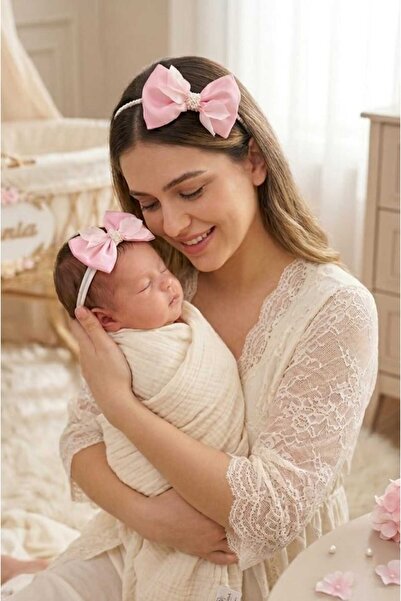 viamaris Lohusa Tacı ve Bebek Bandana Seti , İncili Lohusa Tacı ,Anne Tacı, L...