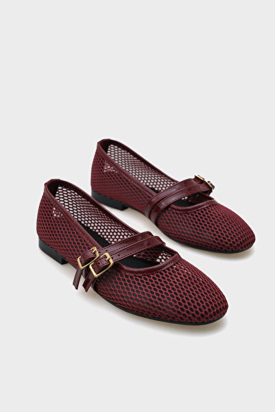 Capone Outfitters Γυναικείες μπαλαρίνες June με διπλό λουράκι, διχτυωτό, στρο...