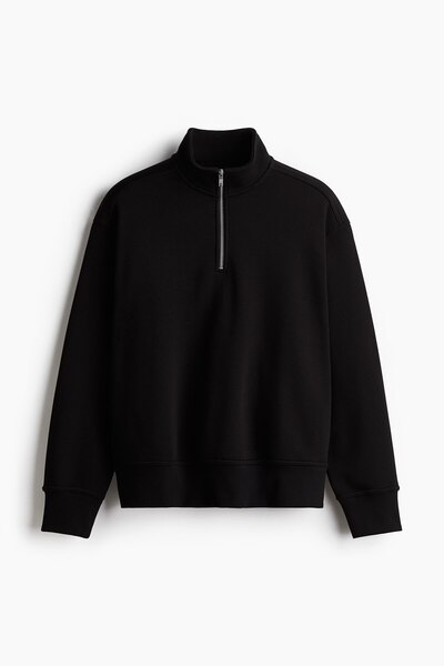 H&M Loose Fit Yarım Fermuarlı Sweatshirt