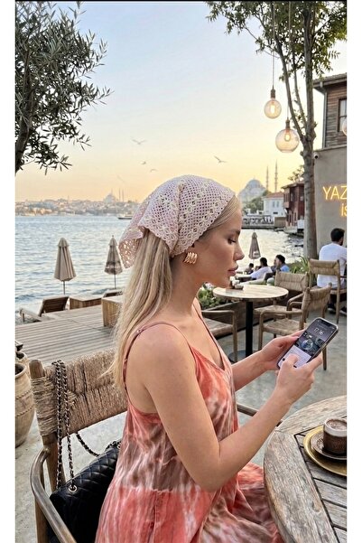 Summer Bohemian Bandana Pinterst Model Knitted Pink