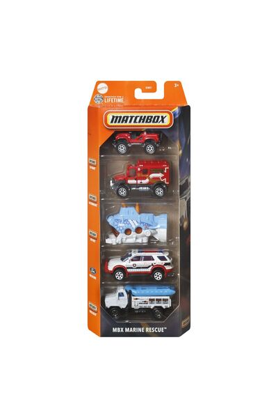 mattel MATCHBOX SET 5 MASINUTE METALICE MBX MARINE RESCUE SCARA 1:64