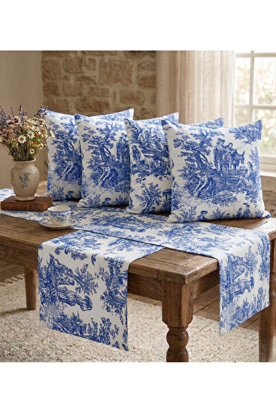 shopshop 4+1 Μπλε Βρετανικά Γαλλικά Αγροτικά Ρουστίκ Διακοσμητικά Καλύμματα Μ...