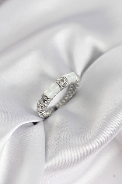 SORA GROUP Zircon Stone Bone Model Silver Color Women's Ring