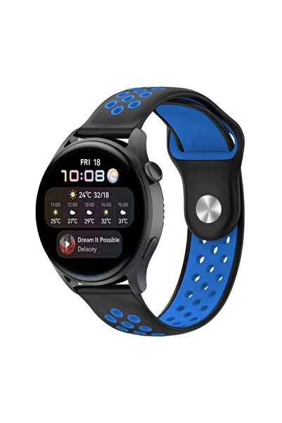 SORA GROUP ®   Watch 20mm Sports Perforated Strap - Black-Blue