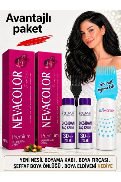 Neva Color Saç Boyası 9.01 Gümüş 2 Ad +Oksidan 30 Volum 2 Ad+Fırça